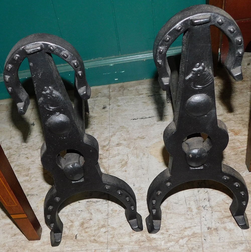 Pair of Cast Iron Andirons (1 of 5)