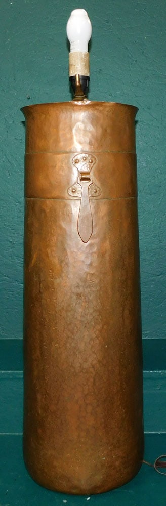Arts & Crafts Copper Vase Made Into Lamp (1 of 5)