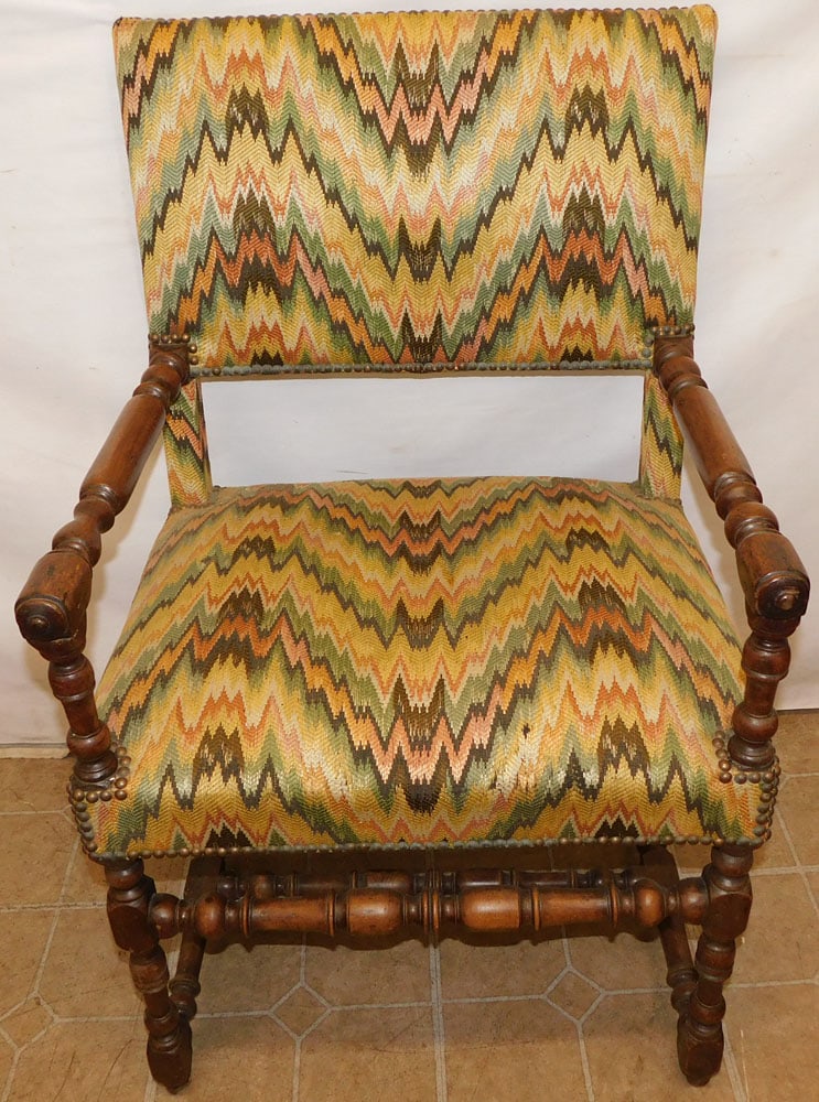 19th Century Walnut Jacobean Arm Chair (1 of 4)