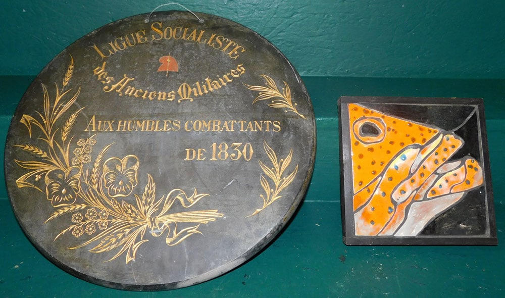 Framed Decorative Tile & Slate Wall Plaque Dated 1830 (1 of 5)