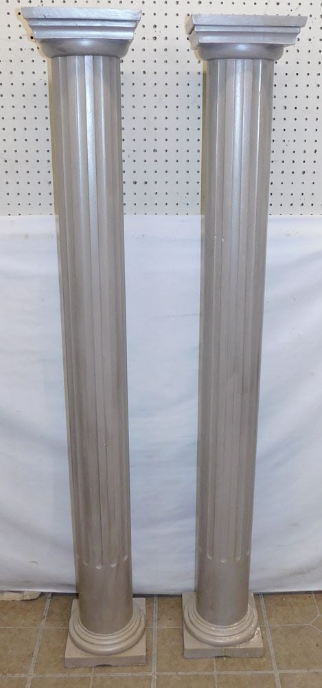 Pair of Painted Wood Fluted Columns (1 of 4)