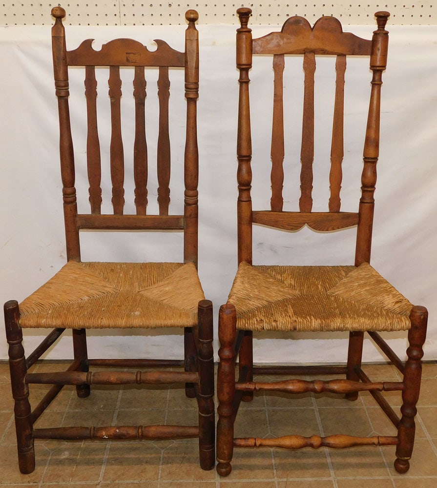 2 Antique New England Maple Barrister Back Side Chairs (1 of 6)