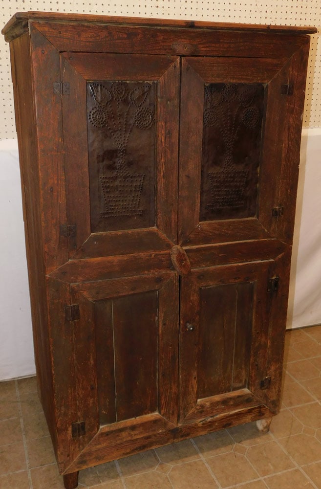 Antique Pine 2 Punch Tin Pie Safe (1 of 11)