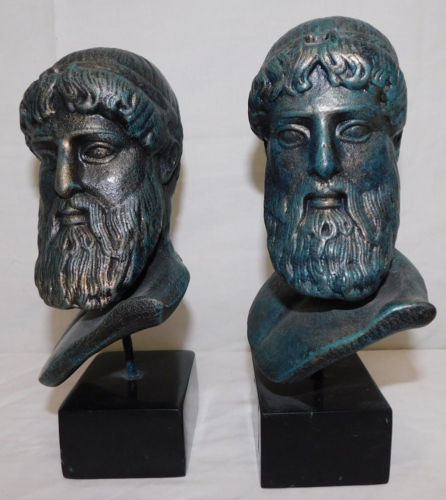 Pair of Painted Cast Iron Bust Bookends (1 of 3)