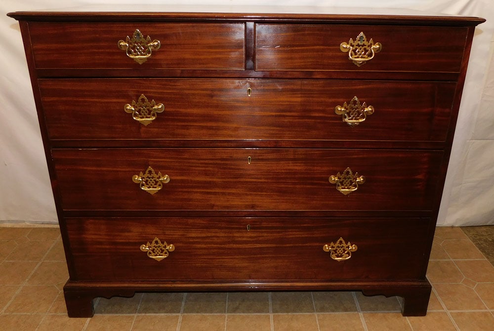 19th Century Mahogany Inlaid 2/3 Chest of Drawers (1 of 7)