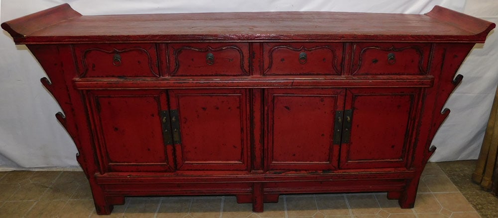 Oriental Red Lacquered Sideboard (1 of 5)