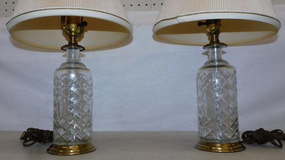 Pair of Crystal & Brass Lamps (1 of 3)