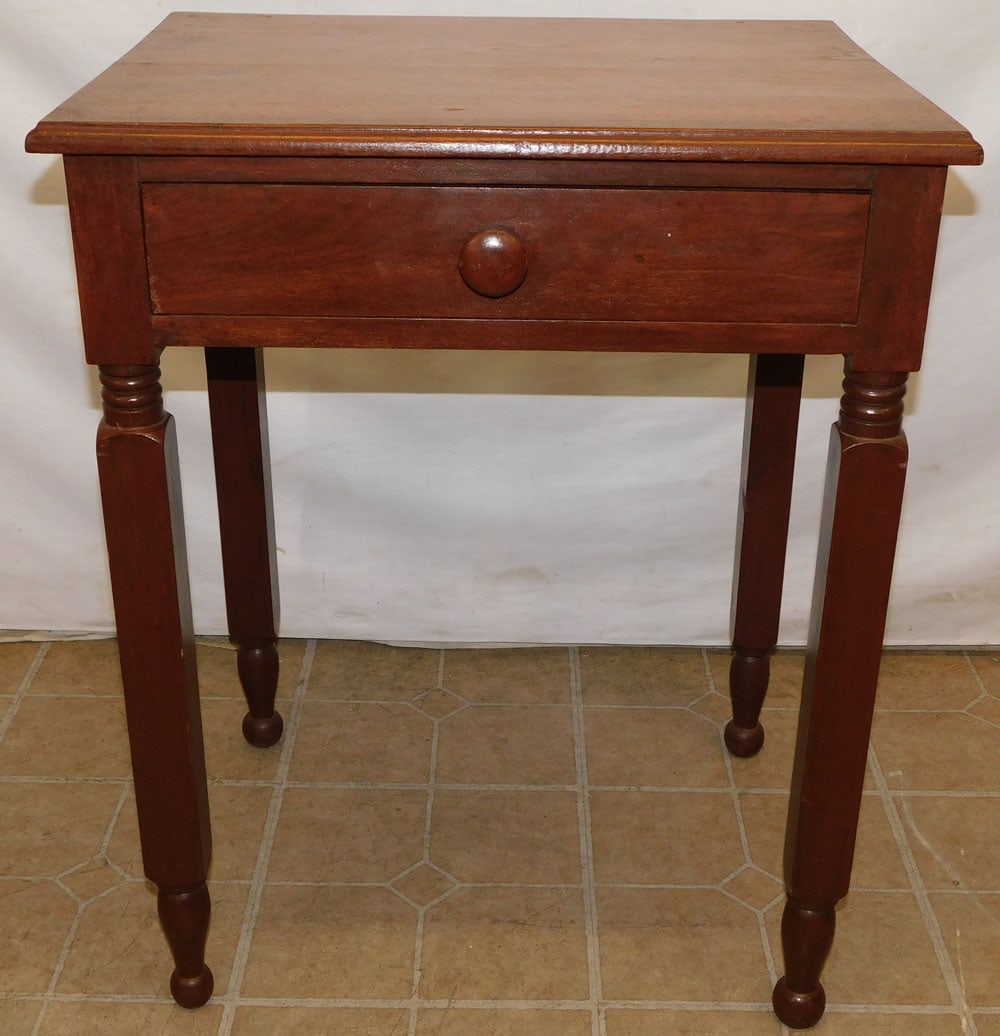 19th Century Walnut 1 Drawer Night Stand (1 of 5)