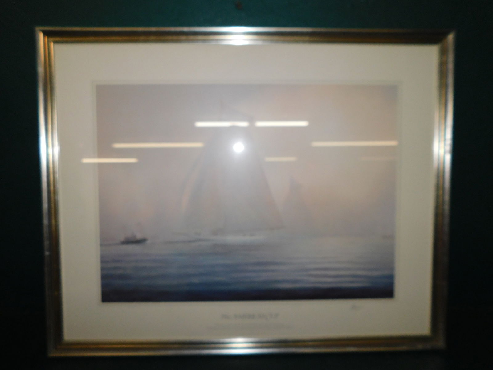 Framed Pencil Signed Ships Print, (The America's Cup) (1 of 4)