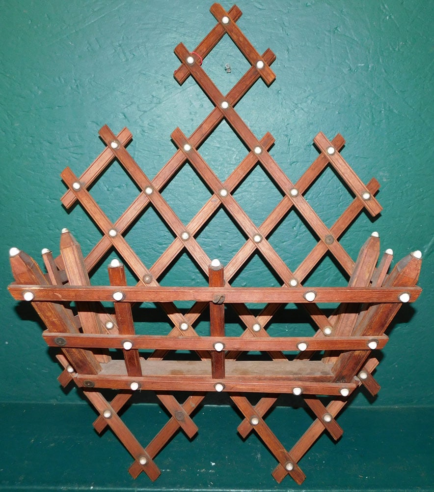 Antique Walnut Victorian Lattice Letter Holder (1 of 3)