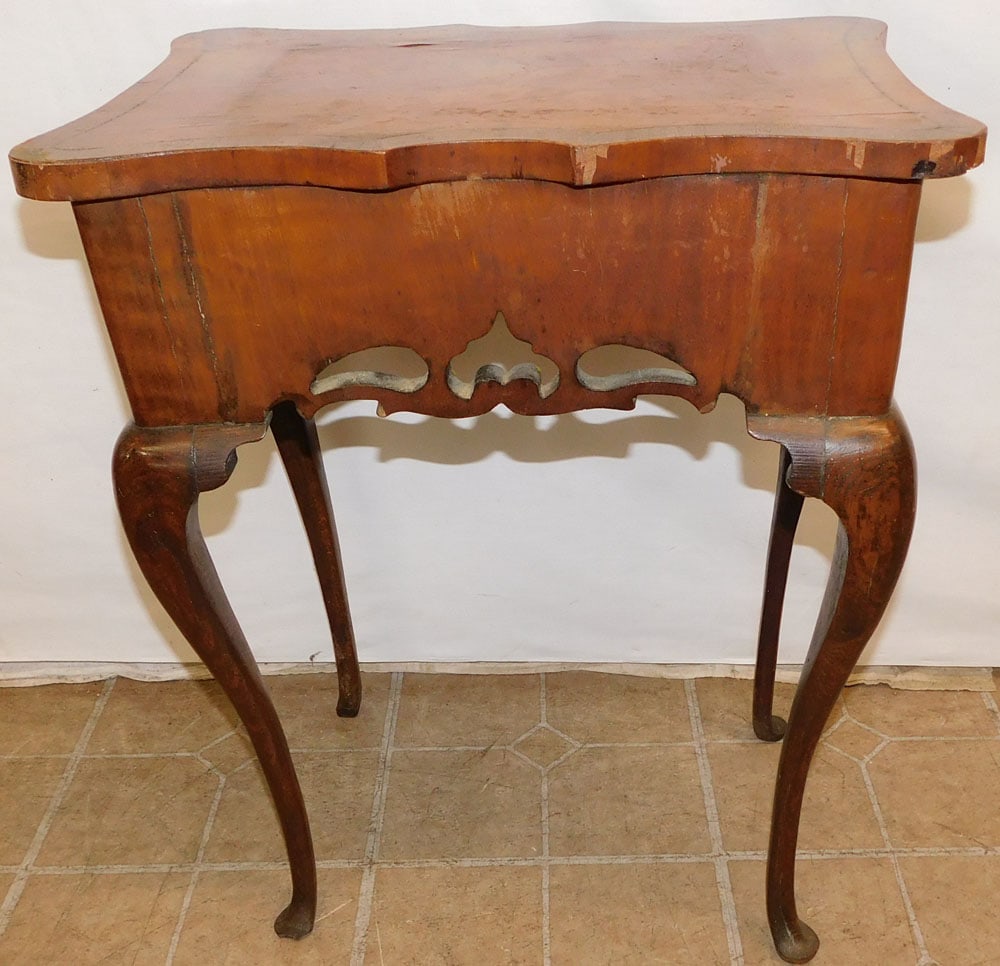 Antique Walnut Queen Anne Style Stand (1 of 4)