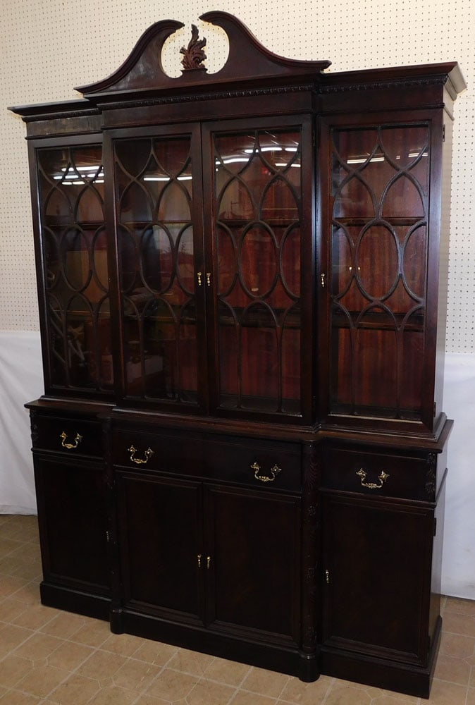 Mahogany 2 Part Breakfront by Van Leigh with Butlers Desk (1 of 8)