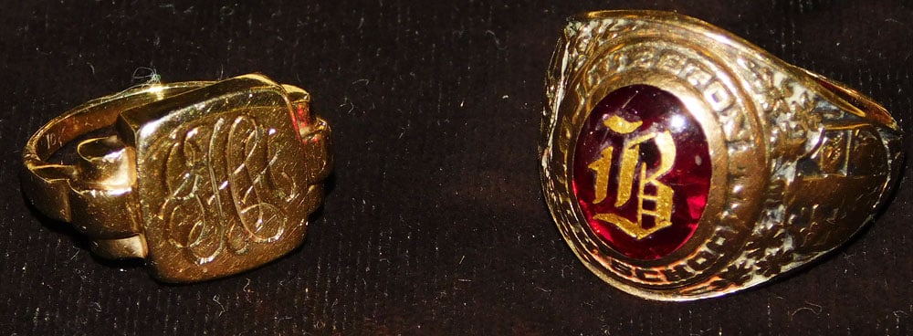 Ladies 10 KT Gold Signet Ring & Gentleman's 10 KT Gold Graduation Ring (1 of 4)