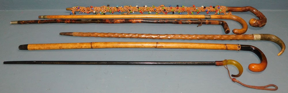 6 Carved Wood Walking Sticks (1 of 4)