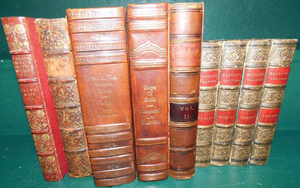 9 Antique Leather Books (1 of 5)