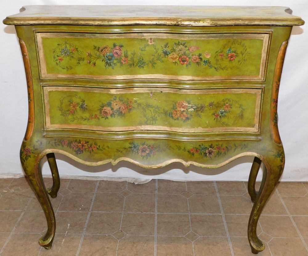 Venetian Decorated Painted Console with 2 Drawers (1 of 6)