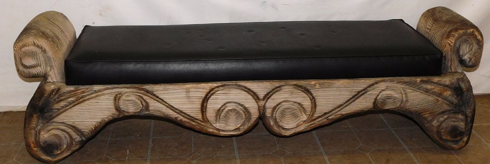 Bleached Pine Bench: Bleached Pine Bench . 61" W 16" D 18" H "ALL DESCRIPTIONS AND ANY CONDITION STATEMENT GIVEN BY LANGSTON AUCTION GALLERY ARE STRICTLY OPINIONS AND LANGSTON'S SHALL HAVE NO RESPONSIBILITY FOR ERRORS OR 