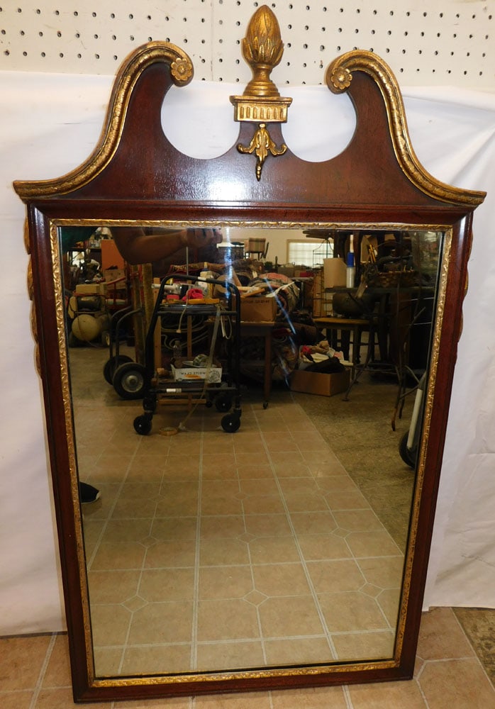 Mahogany & Gilt Paint Decorated Mirror (1 of 4)