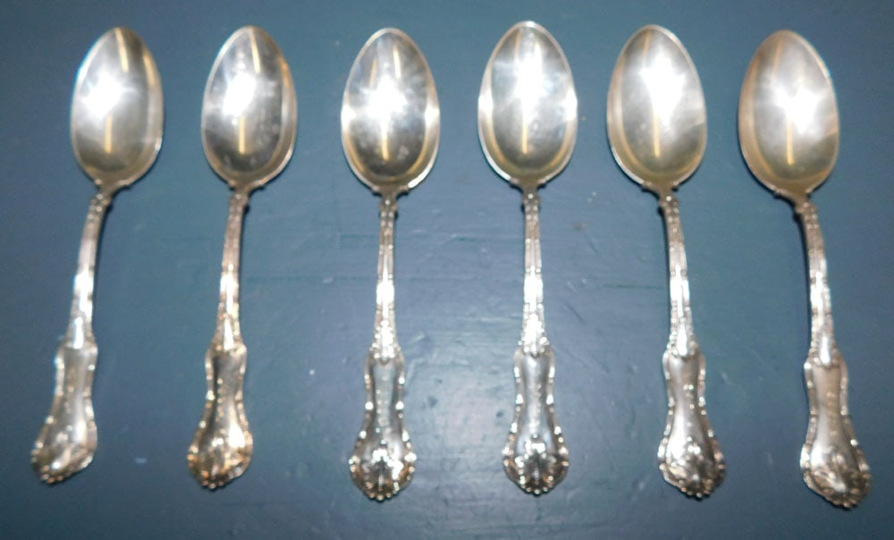 6 Sterling Spoons by Daniel Low & Co., (7.8 T.O.) (1 of 5)