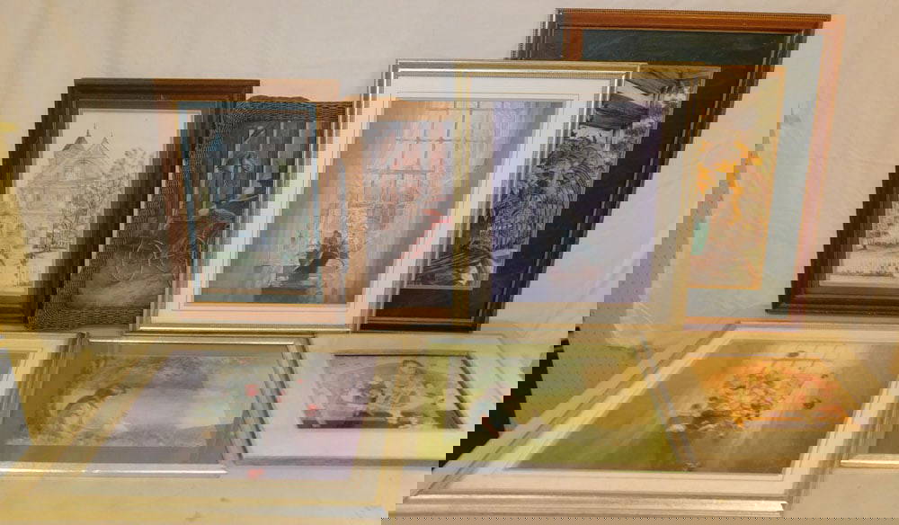 Lot Of 7 Framed Prints Auction