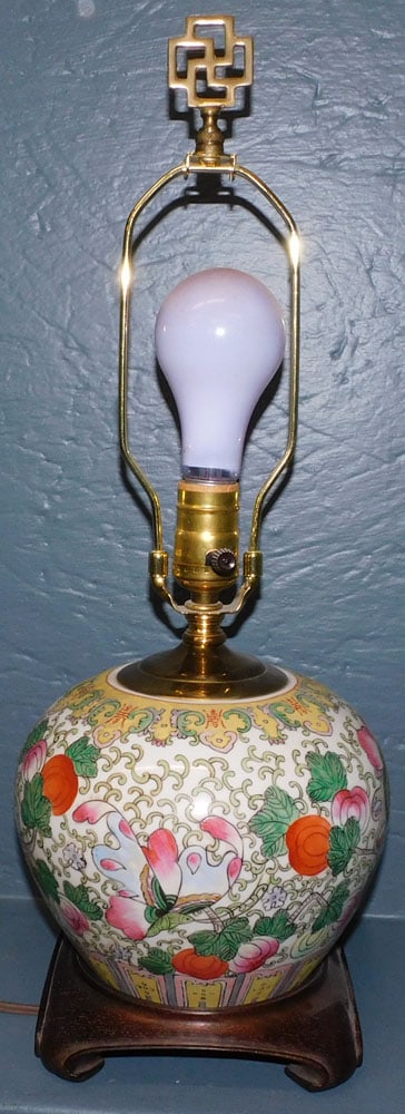 Oriental Porcelain Ginger Jar Made Into Lamp (1 of 3)