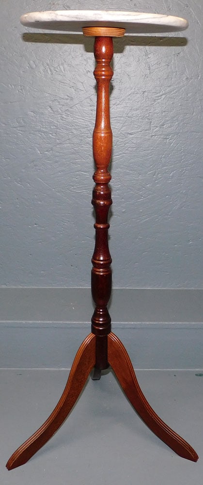 Mahogany & Marble Top Fern Stand (1 of 3)