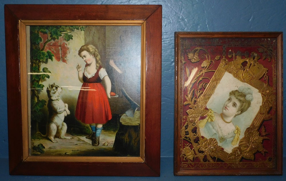 Framed Victorian Portrait Photo Album Print & Little Girl with Cat Print (1 of 5)