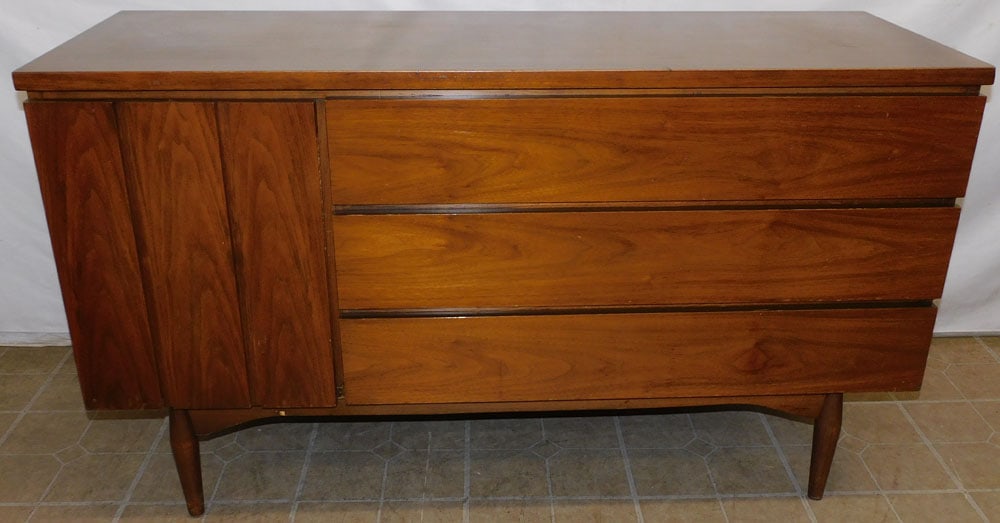 Mid Century Walnut 3 Drawer Credenza with 1 Door by Dixie (1 of 7)