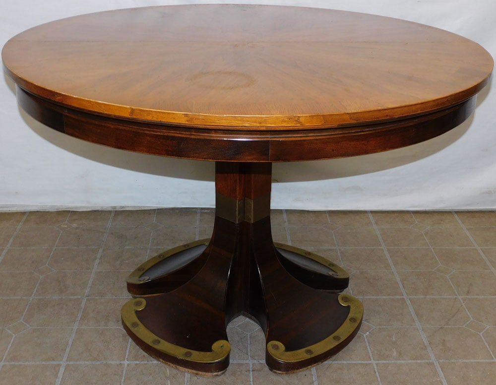 Round Mid Century Walnut Dining Table (1 of 4)