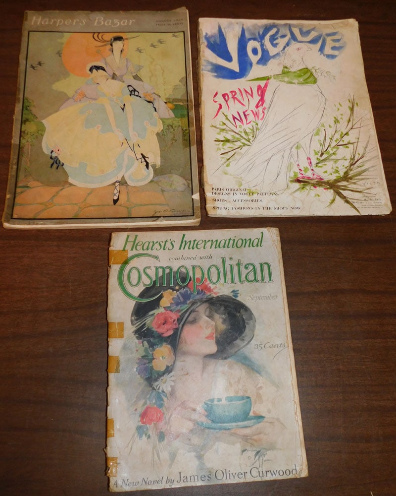1925 Cosmpolitan Magazine, 1916 Harpers Bazar, & 1949 Vogue Magazine: 1925 Cosmpolitan Magazine, 1916 Harpers Bazar, & 1949 Vogue Magazine. ALL DESCRIPTIONS AND ANY CONDITION STATEMENT GIVEN BY LANGSTON AUCTION GALLERY ARE STRICTLY OPINIONS AND LANGSTON'S SHALL HAVE NO 