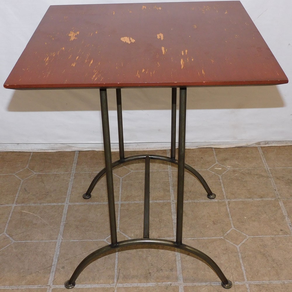 Cherry & Metal Base End Table (1 of 2)
