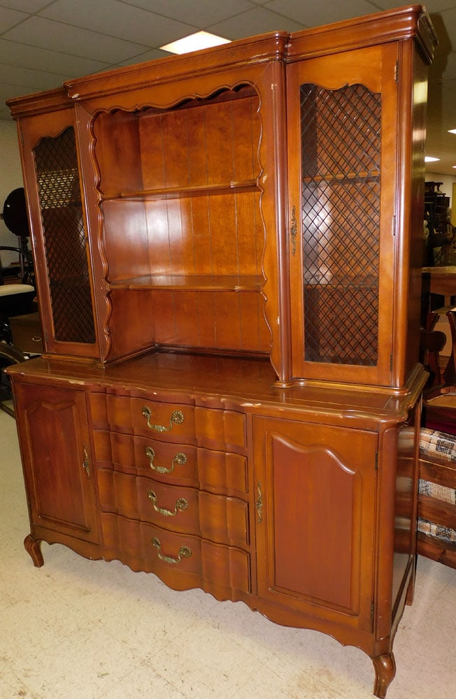 Cherry 2 Piece French Style Hutch (1 of 6)