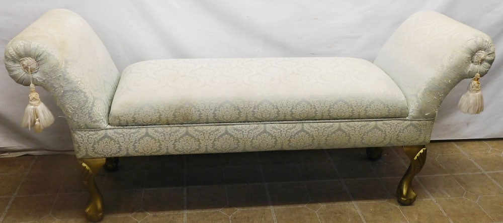 Upholstered Lift Seat Window Bench With Ball & Claw Feet (1 of 5)