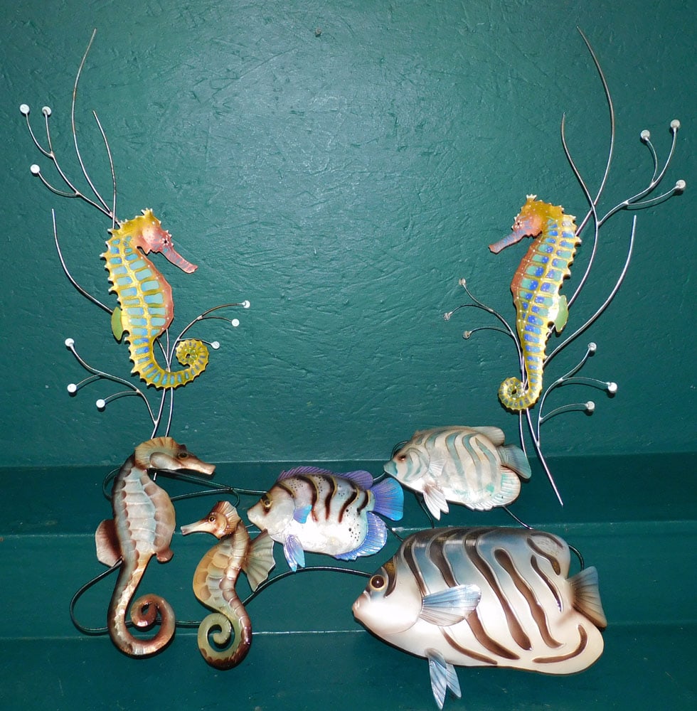 3 Painted Metal Wall Hangings (1 of 5)