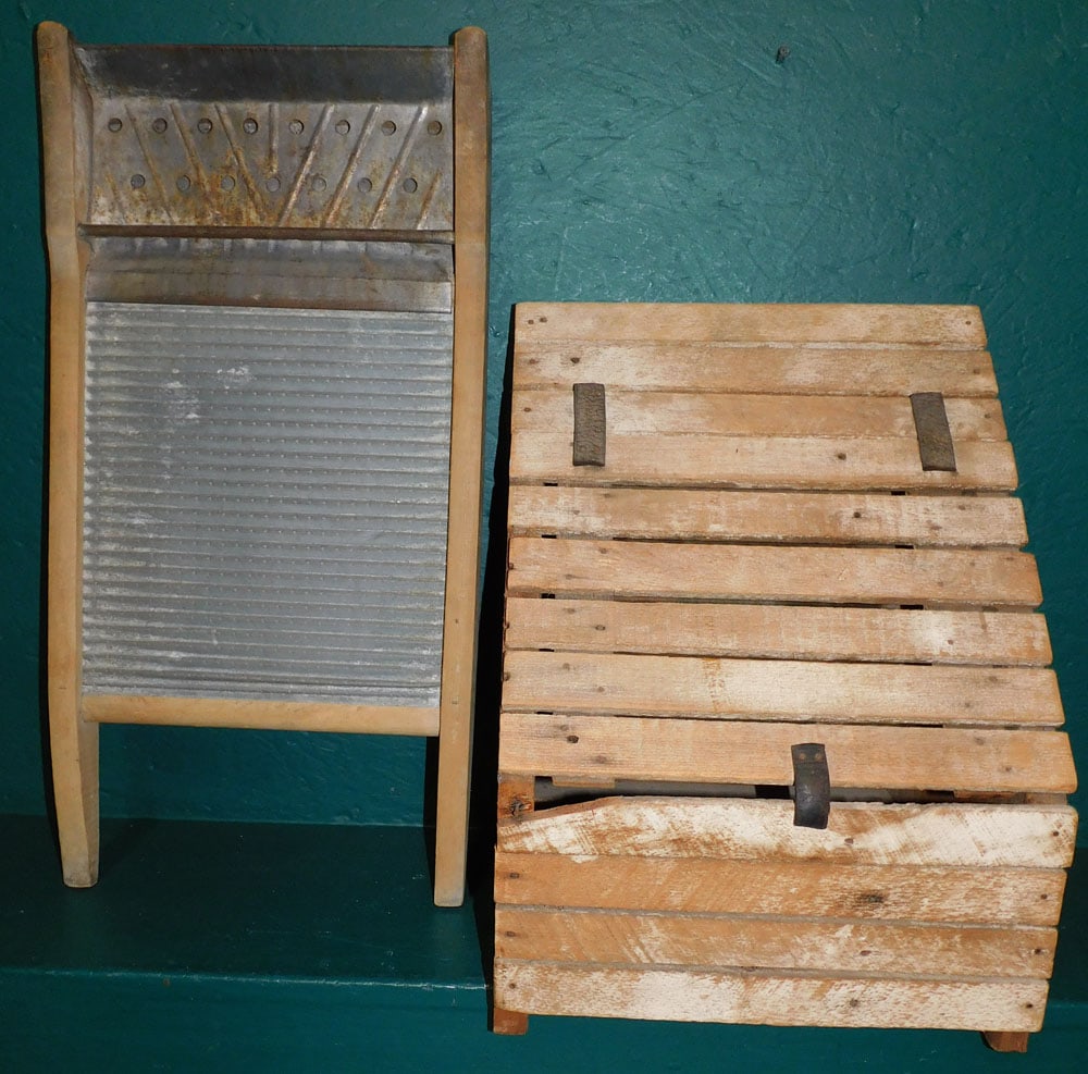 Antique Washboard & Country Lift Top Food Keep (1 of 2)