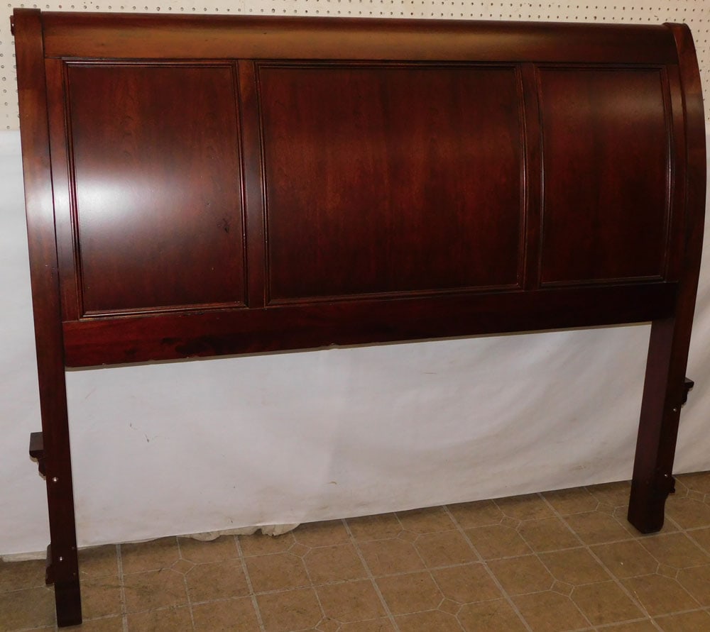 Cherry Queen Size Headboard: Cherry Queen Size Headboard. 63" x 53 1/2" ALL DESCRIPTIONS AND ANY CONDITION STATEMENT GIVEN BY LANGSTON AUCTION GALLERY ARE STRICTLY OPINIONS AND LANGSTON'S SHALL HAVE NO RESPONSIBILITY FOR ERRORS O