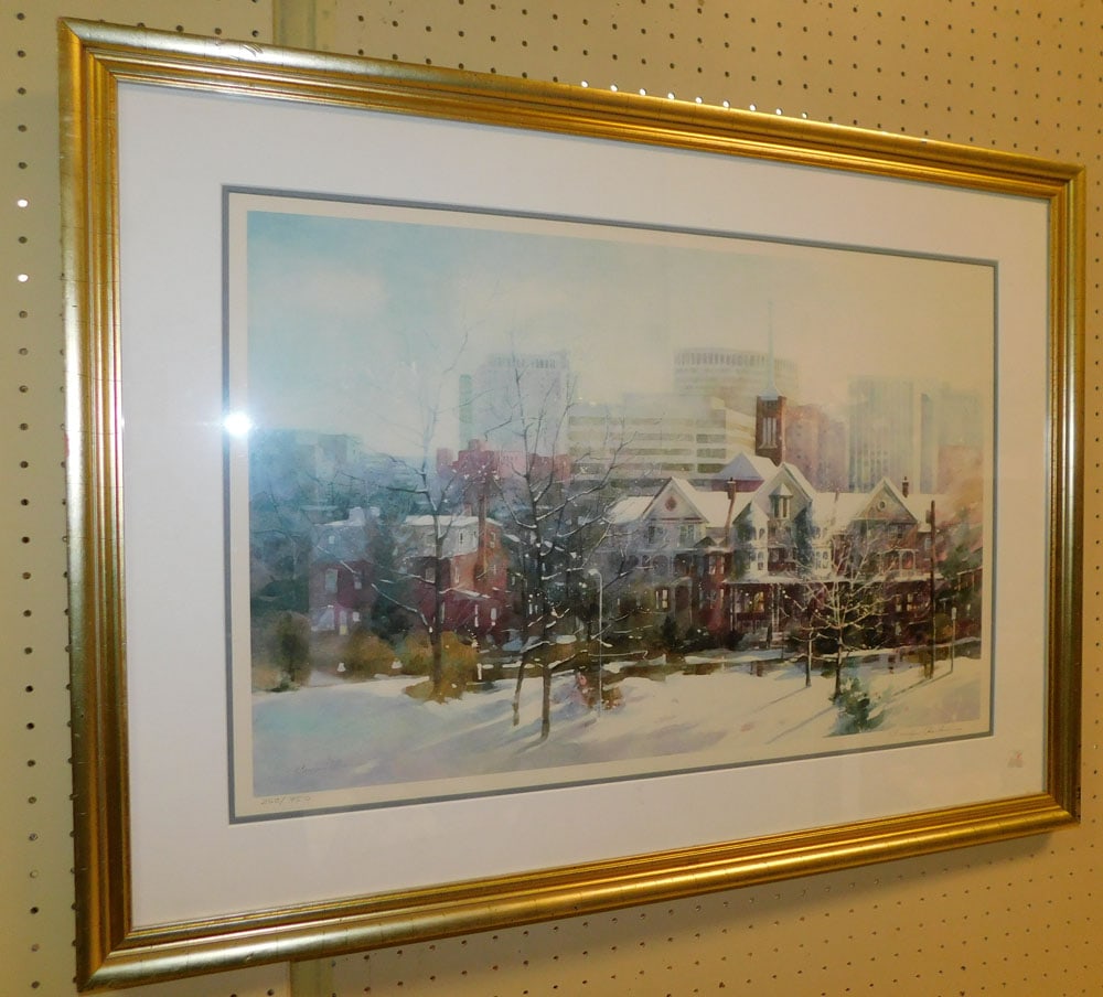 Framed Watercolor Snow Scene Signed & Numbered (1 of 5)