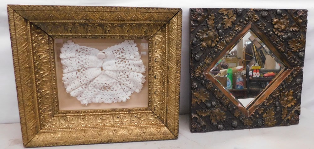 Gilded Framed Mirror & Gilded Framed Doily (1 of 4)