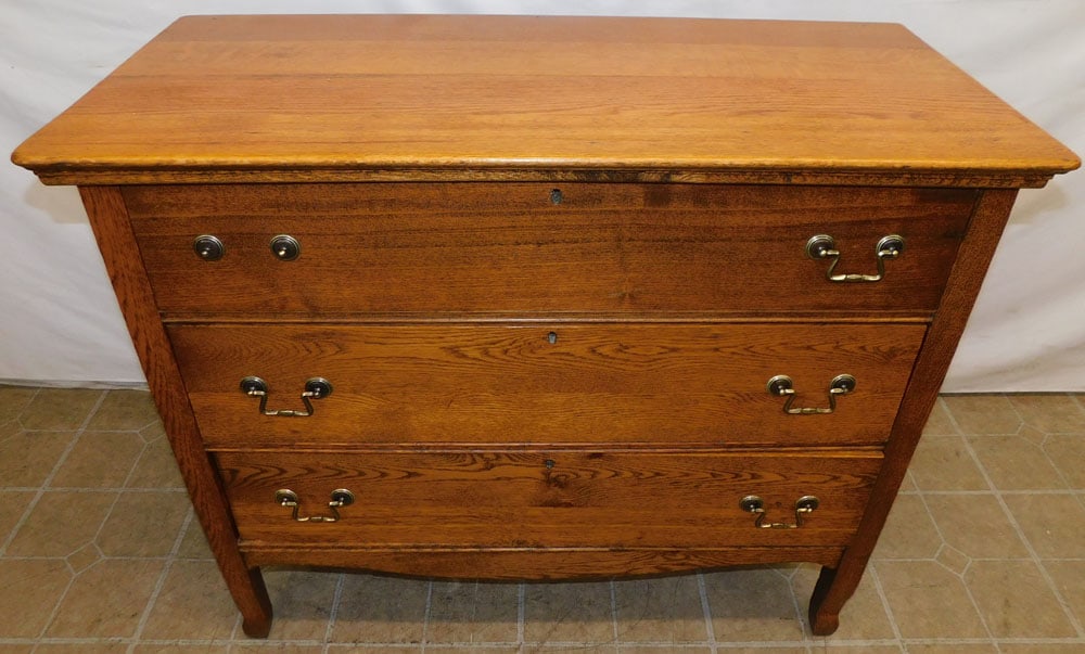 Antique Oak Three Drawer Chest (1 of 6)