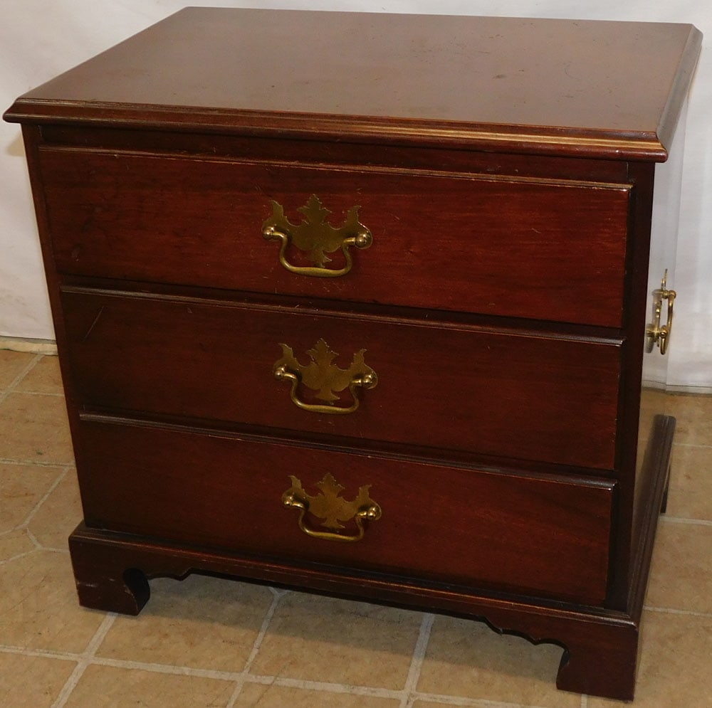 Diminutive Mahogany Three Drawer Chest With Carrying Handles (1 of 4)
