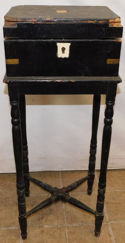 Black Lacquered Lap Desk on Stand (1 of 2)