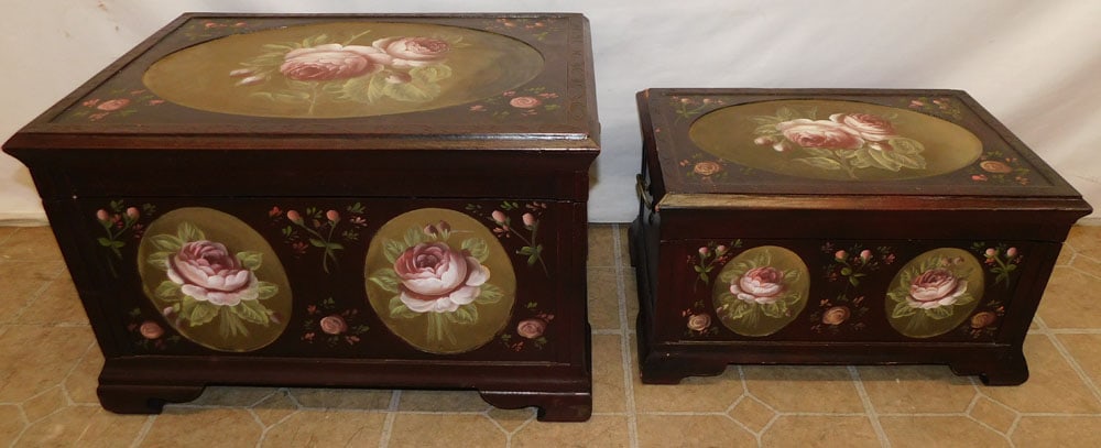 2 Paint Decorated Boxes (1 of 8)