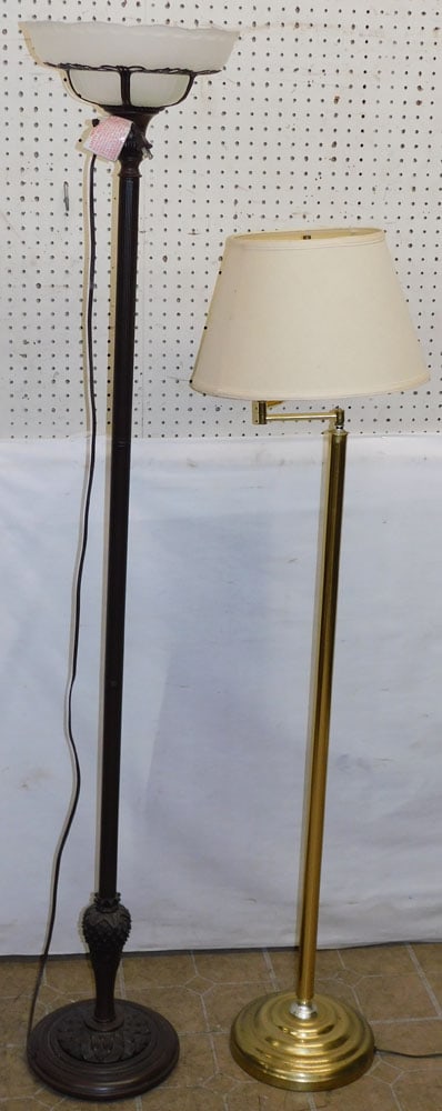 Painted Metal Floor Lamp & Gilded Metal Floor Lamp (1 of 3)