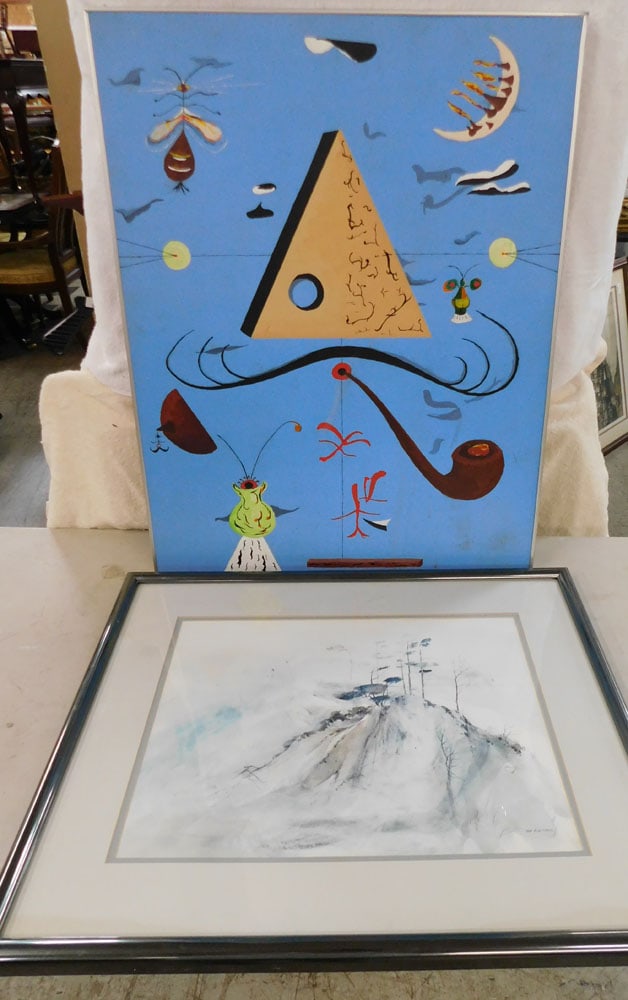 Framed Print & Framed Mid Century Acrylic on Board (1 of 4)