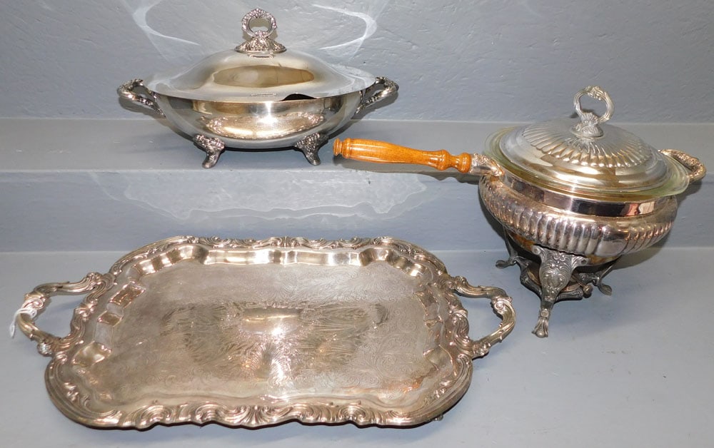Lot Three Silver Plate Items (1 of 6)