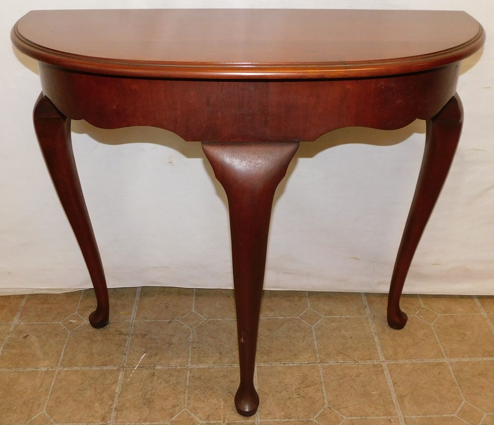 Cherry Queen Anne Style Demilune Console (1 of 3)