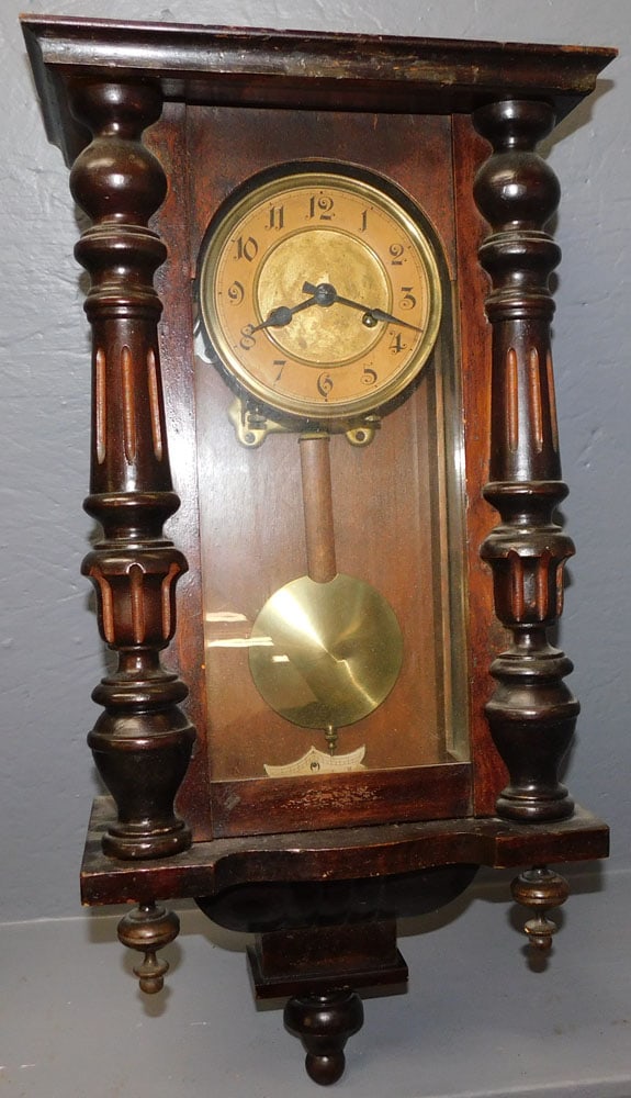 Antique Walnut Wall Clock (1 of 2)