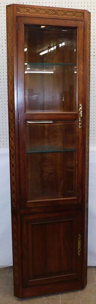 Cherry Lighted Corner Cabinet (1 of 4)