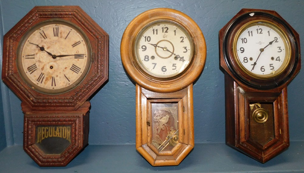 Three Antique Wall Clocks (1 of 9)