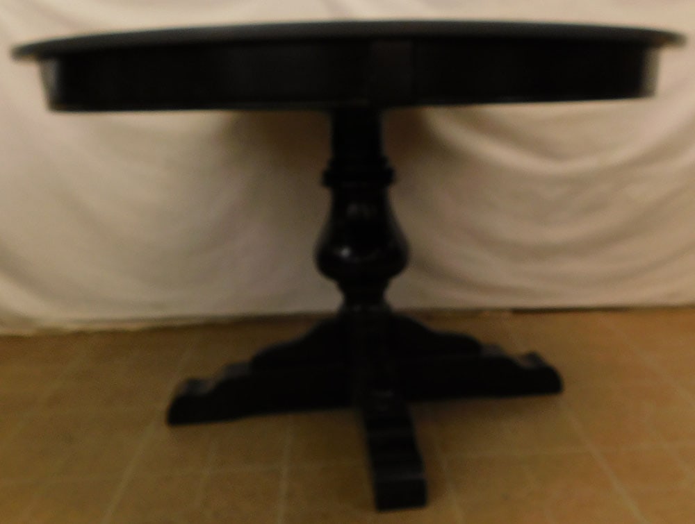 Painted Wood Round Pedestal Table (1 of 3)